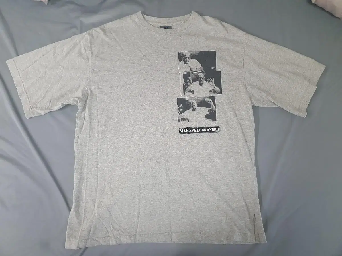 빈티지 Makaveli 90s 투팍 티셔츠 그레이(2XL)